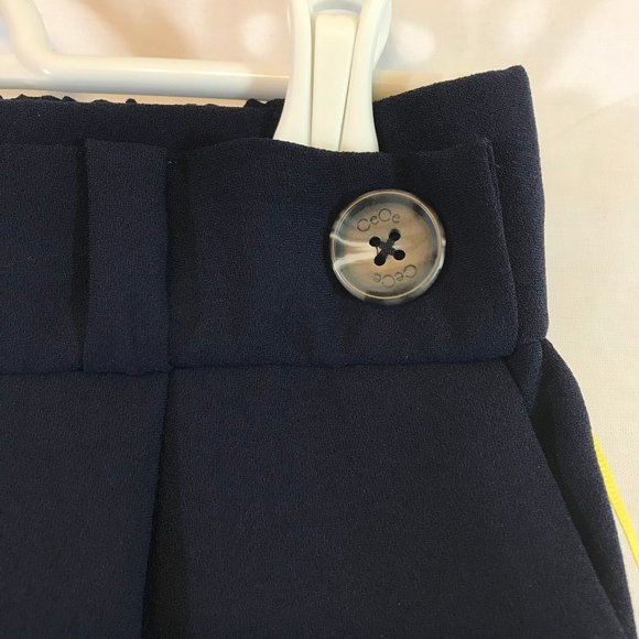 NWT CeCe Navy Blue Cropped Wide Leg Pants with Buttons - Picture 4 of 8